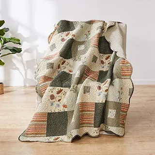 Greenland Home Fashions Sedona Überwurfdecke, Baumwolle, Taupe, 50"x60"