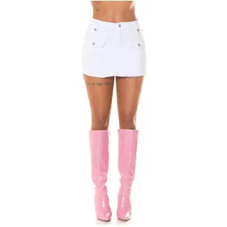 Highwaist Summer Jeans Skort im 4-Pocket Style, Mini Hosenrock Look 38 - 38