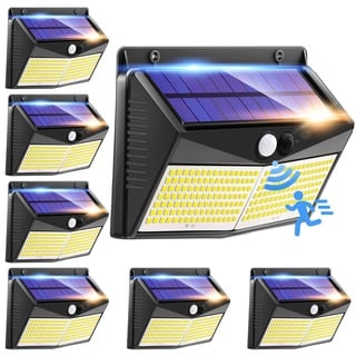 One Fire Solarlampen für Außen [6 StüCk], 248 LED & 2000LM Solarlampen für Außen mit Bewegungsmelder, 3 Modi & Ip 65 Solar Aussenleuchte mit Bewegungsmelder, 1200mAh Solarlampe mit Bewegungsmelder