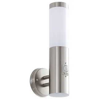 LINDBY Außenwandleuchte Edelstahl 36,5 cm inkl. Bewegungsmelder grau