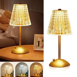 Led Kristall Lampe Tisch, Kabellose Tischlampe Wiederaufladbare, Dimmbare Gold Vintage Nachttischlampe Für Schlafzimmer Wohnzimmer Bar Restaurant ...