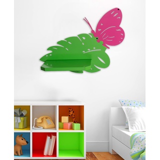 IPEA Wandregal für Kinderzimmer – Made in Italy – Design Schmetterling – Wandregale für Kinderschlafzimmer – aus Metall – buntes Regal für Bücher und Spielzeug