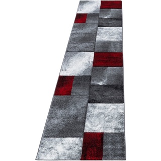 Läufer AYYILDIZ TEPPICHE "Hawaii 1710" Teppiche Gr. B/L: 80 cm x 300 cm, 13 mm, 1 St., rot Teppichläufer handgearbeiteter Konturenschnitt, 80cm x 300cm (BxL)