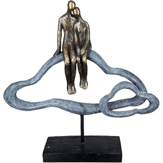 Dekofigur CASABLANCA BY GILDE "Skulptur Lovecloud, bronzefarben/grau" Dekofiguren Gr. B/H/T: 31 cm x 32 cm x 7,5 cm, grau Deko-Objekte