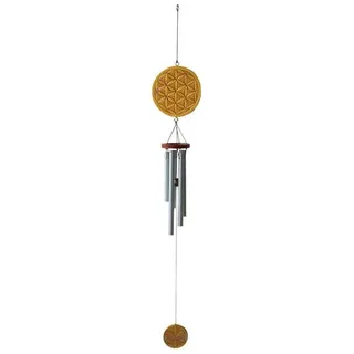 Klangspiel "Blume des Lebens" Holz braun/gold bemalt, 12x80 cm