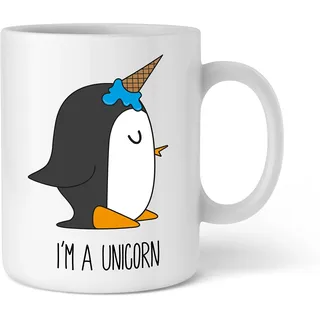 Shirtinator Einhorn-Tasse mit Spruch I I‘m a unicorn Pinguin I Geschenk-ideen Beste Freundin Schwester Geburtstag