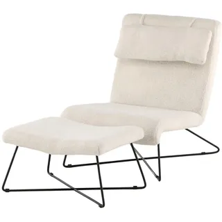 Endorphin Sessel Laconia 80 x 80 x 100 cm Weiß mit Hocker & Nackenkissen