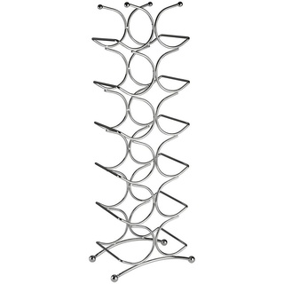 JUSTINUS Flaschenregal Silber, Metall 15x69x25 cm Wohnzimmer, Regale, Weinregale
