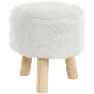 elbmöbel Sitzhocker Sitzpouf Pouf Fellhocker Fußhocker Polsterhocker 30x30x35 (weiß)