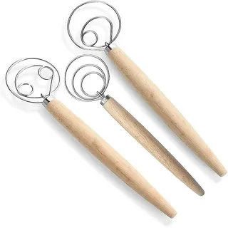 Woosien - Dänischer Teigbesen, Brotmixer, 3 Stück, Edelstahl, holländischer Schneebesen für Kuchen, Dessert, Brot, Pizza, Küche