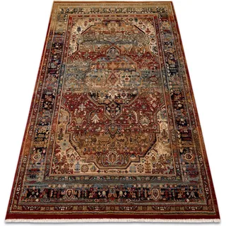 Teppich Wolle Keshan Franse, Ornament Orientalisch 7518/53528 Beige / Dunkelblau Beige 300x380 Cm