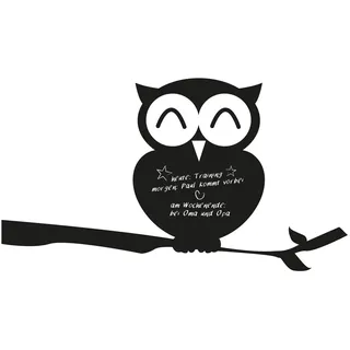 Wandkings Wandtattoo "Eule auf Ast" aus Tafelfolie 50 x 28 cm, schwarz, selbstklebend