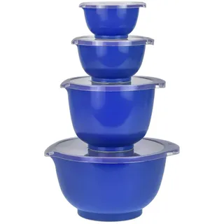 Rosti Rührschüssel Set 4tlg. mit Deckel "Margrethe" blau (electric blue) 0,25+0,5+1,5+3,0L