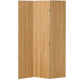 Homestyle4u Paravent Raumteiler 3-teilig Bambus Lamellen Holz 3121