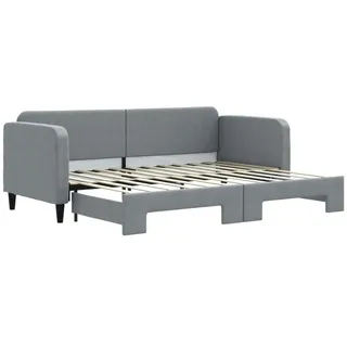 vidaXL Bett Tagesbett Ausziehbar Hellgrau 80x200 cm Stoff grau
