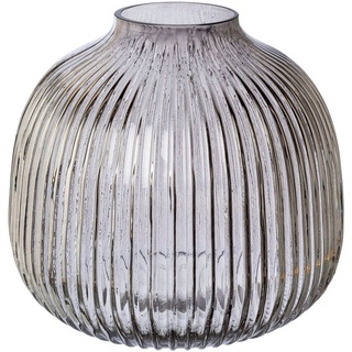 Creativ home Kugelvase MONTE (1 St), Vase aus Glas, mit Schliffstruktur, Höhe ca. 18 cm grau
