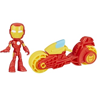 Marvel Spidey and His Amazing Friends, Iron Man Action-Figur & Spielzeug-Motorrad Spielset