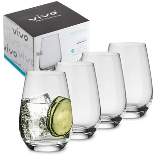 Villeroy & Boch vivo by Group Voice Basic Longdrinkglas-Set, 4-TLG., 397 ml, Kristallglas, spülmaschinengeeignet