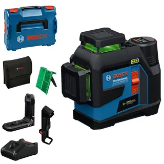 Bosch Kreuzlinienlaser GLL 12V-100-33 CG, 3 x 360°, grün, selbstnivellierend, Arbeitsbereich 100 m, IP65