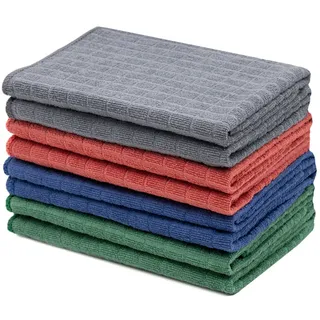 ZOLLNER Geschirrtuch, (Spar-Set, 8-tlg), 40 x 40 cm, 80% Polyester, 20% Polyamid, vom Hotelwäschespezialisten bunt 40 cm x 40 cm