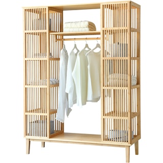 [en.casa] Bambus Kleiderständer Hudiksvall 185x140x45cm