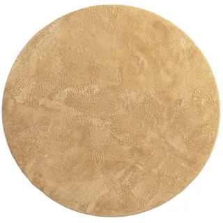KURZFLORTEPPICH, einfarbig, aus Polyester, Gelb, Ø 80 cm