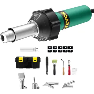 Vevor Heißluft-Kunststoffschweißgerät, 1600 W Heißluftpistole, 50–600 °C PVC TPO Vinyl Schweißbrenner, Hot Air Welder Set mit 11 –