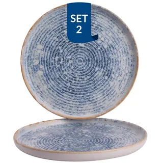 james cooke Azure Vintage Teller flach Ø28 cm blau/weiß 2er Set
