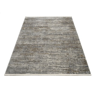 Teppich MUSTERRING "COLORADO STRIPE" Teppiche Gr. B/L: 140 cm x 200 cm, 5 mm, 1 St., schwarz (beige, schwarz) Esszimmerteppiche