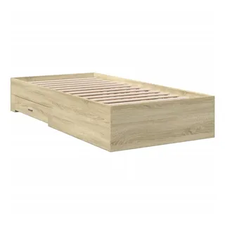vidaXL Bettgestell 90 x 200 cm Schubladen Sonoma