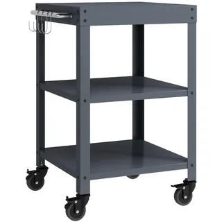 casa.pro Servierwagen Bolognano Stahl 81x50x50 cm Dunkelgrau