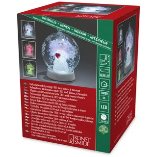 Konstsmide Glaskugel Engel, mit 3 Funktionen, 6h Timer, RGB-Farbwechsel, 1 RGB Diode, batteriebetrieben, Innen - 3406-000