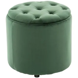 TPFLiving Sitzhocker Paris - Stylischer Samthocker (Beistellhocker mit Stauraum - Farbe grün, 1 St., Polsterhocker mit hohem Sitzkomfort), Maße (HxBxT): 42 x 44 x 44 cm grün