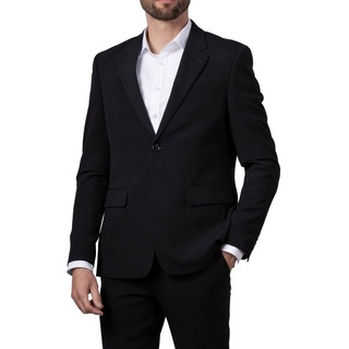 Hirschthal Anzugsakko Herren 2-Knopf Sakko oder Business Anzug mit Anzughose, Regular-Fit (Sakko und Hose in verschiedenen Größen kombinierbar) in klassischem Design, mit Kleidersack schwarz 60