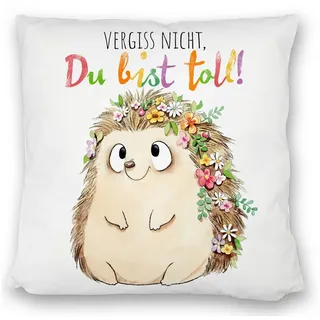 speecheese Dekokissen Igel Kissen satiniert mit Spruch Vergiss nicht Du bist toll