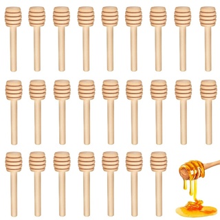 Jieddey Honiglöffel,24 PCS Mini Holz Holzlöffel Honig Marmelade Honig Dipper Kleine Honeysticks zum Sammeln von Honigsirup Melasse Kaffee Milch Dispense Drizzle Honig 3 Zoll