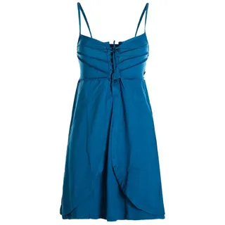 Vishes Sommerkleid Damen Babydoll-Kleid Tunika-Kleid Sommerkleid verstellbare Träger Hippie, Elfen Sytyle blau 38-40