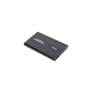 2,5 Zoll Festplattengehäuse, tragbarer externer Speicher Backup für Laptop Reisen, Aluminium USB 2.0 HDD SSD Gehäuse, unterstützt bis zu 3 TB, busgespeist, silber, 1 Stück