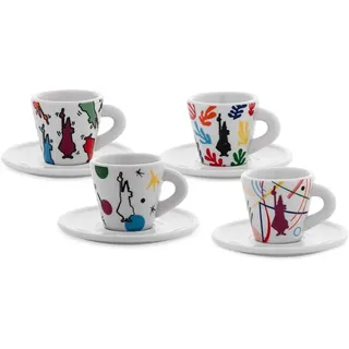 Bialetti 4er Set Kaffeetassen | Tassen mit Espressotasse Arte 2021