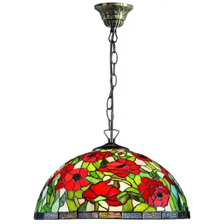 Casa Padrino Tiffany Hängeleuchte / Hängelampe Mehrfarbig Ø 40 x H. 95 cm - Tiffany Leuchten