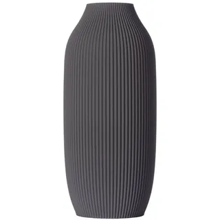 3D Vase Dekovase Stella XL 38cm Nachhaltige Deko Vase Pampasgras Trockenblumen, Bodenvase grau