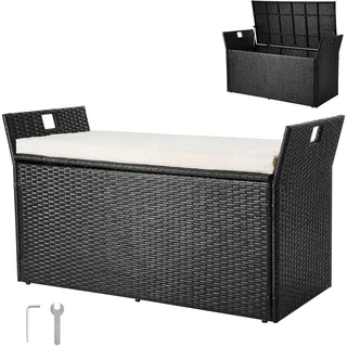 Vevor Gartenbank 125 x 55 x 70 cm Schwarz/Silber