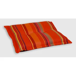 Gartenhockerauflage, Gelb, Rot, Graubraun, Textil, Streifen, Füllung: Schaumstoff, Vlies, 50x9x50 cm, Made in Germany, hochwertige Qualität, Wohntextilien, Kissen, Sitzkissen
