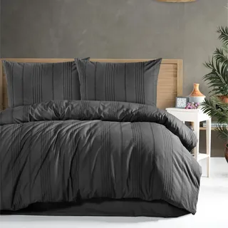 nordqueen Bettwäsche-Set, 100% Baumwolle, 155 x 220 cm. 2-teiliges Set. Kissenbezug 80 x 80 cm. Renforcé Bettwäsche mit Reißverschluss, 155 x 220 cm. (Arakis 4, 155X220 cm)