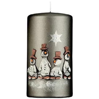 Kopschitz Kerzen Kerzen Weihnachtskerzen Ice Men Stumpenkerzen Grau, 130 x 70 mm, 4 Stück