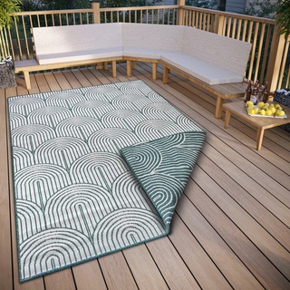 Outdoorteppich »Pangli, Wendeteppich«, rechteckig, In-& Outdoor, Teppich, Wetterfest, Balkon, Garten, Wohnzimmer, Modern, 82788245-0 Grün 5 mm