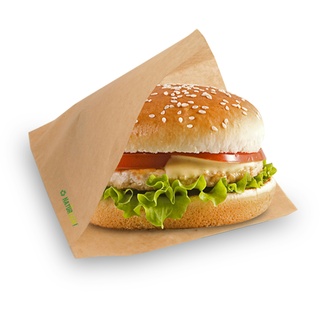 Nette 1000 Stück Burger-Beutel braun Pergament-Ersatz "Natürlich" 13x12,5cm