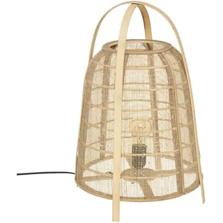 Nachttischlampe CARMEN, Laterne-Form, Bambus, H. 49 cm