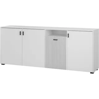 furn.design Sideboard 200 x 80 x 42 cm Weiß matt