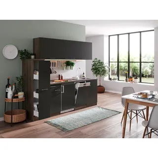 Respekta Küchenzeile Oliver 225 cm Grau